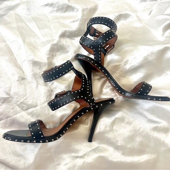 Givenchy black leather studded sandal heels - Picture 2 of 5